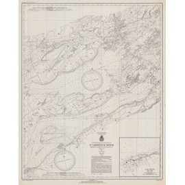 Historic Pictoric Vintage Map - St. Lawrence River Bartlett Pt. Light to Cape Vincent, N.Y, 1941 Nautical NOAA Chart - Vintage Wall Art - 36in x 44in