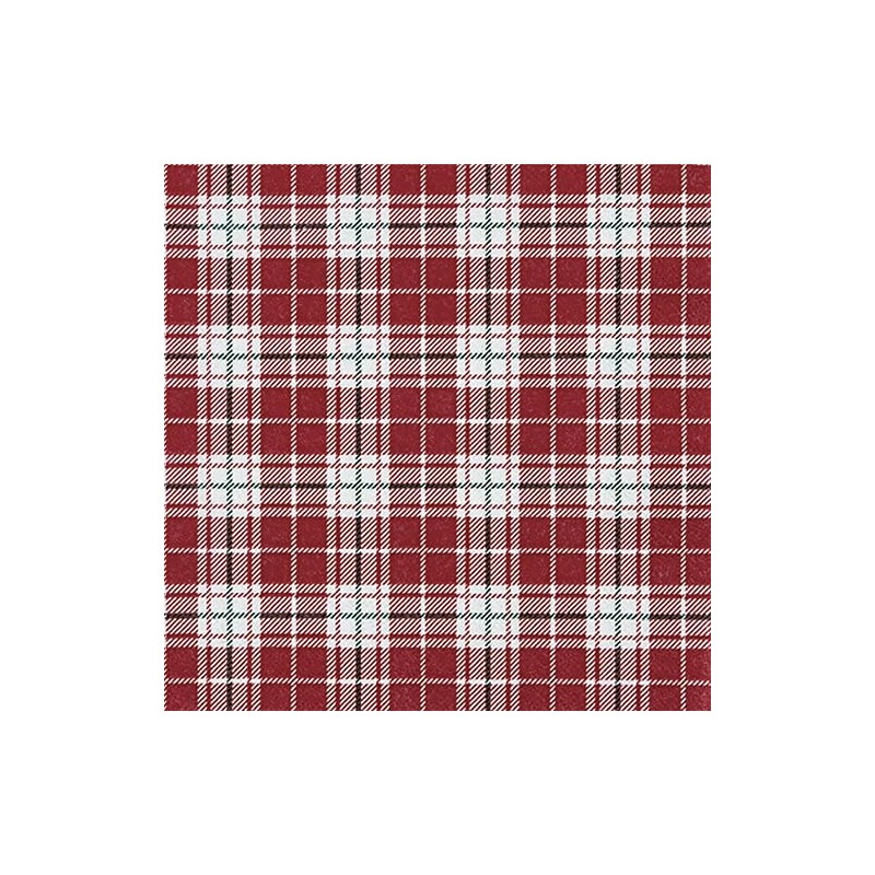 20 Napkins Fine Check Design Red Checked Checked Winter Christmas