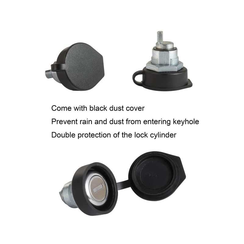 1 Pack Truck Tool Box Lock Replacement with Dust Cover,
