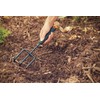 Fiskars Ergo Cultivator, Length 30.5cm, Rust-Resistant Steel Head/Plastic Handle, Black/Orange,
