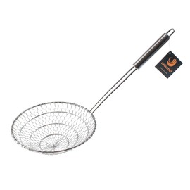 Letschef Stainless Steel Spider Strainer Asian Kitchen Mesh Wok Strainer Wire Food Cooking Skimmer Basket, 7-Inch, Hand-Made