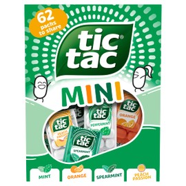 Tic Tac Mini Mints, Variety Share Pack 62 Pack, 211g, Orange Peppermint Spearmint Peach-Passion flavours