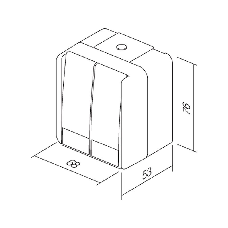 Fontana Grey Double Switch 250 V/10 A, AP, IP44