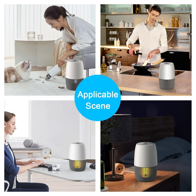 Air Purifiers for Home with Night Light, HEPA Filter Captures