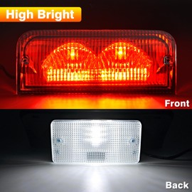 Center High Mount Stop Light Third Brake Light with Indoor LED Lamp Replacement for 1992-2022 Ford E150 E250 E350 E450 E550 Econoline Super Duty Replaces 6C2Z13A613B, F2UZ13A613B, XC2Z13A613BA