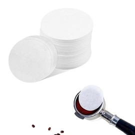 54mm Unbleached Espresso Filter Paper,400 Pieces Per Pack,Environmentally Friendly Filter Paper Gasket Compatible with Concentration Coffee Machines,Original Color Portable Filter Screen (White)