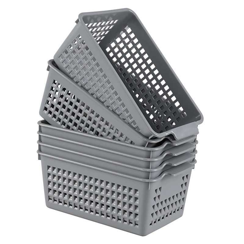 Knifefish Plastic Storage Baskets, 6 Packs