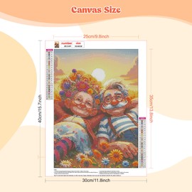 MEIYUDA Diamond Painting Art Sunset Lovers, 5D Diamond Painting Kits for Adults Kids Wall Art Diamond Painting Art, Diamond Painting Kit DIY Gem Art Crystal Art for Home Wall Decor 30x40cm