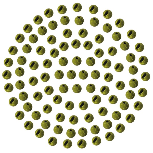 EUPHENG 100pcs Mottled Tactical Slotted Tungsten Beads for Jig Hooks