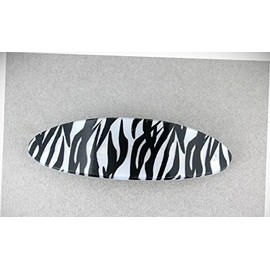Perfect Hairstyle with Our Hair Accessories - Black Grey Zebra Stripe Print Curved Barrette Hair Clip Accessory 3.5" Long Fashionable Hair Accessory Hair Jewelry Accessories for Lady Women