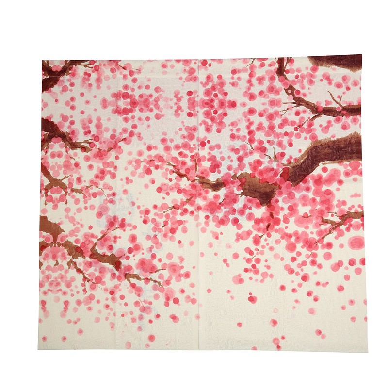 I-MART Japanese Noren Doorway Curtain (59"x33.45" - Happy Dogs Cherry