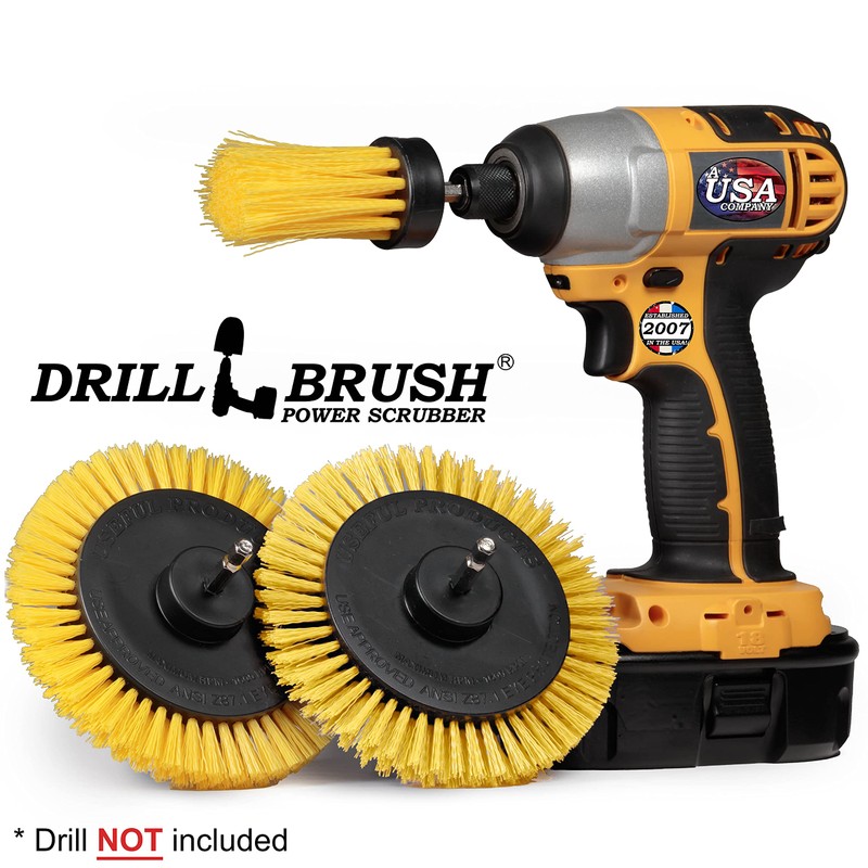 Tile and Grout Cleaning Drill Brush Set - 3 pack