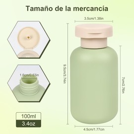 Kit de Viaje Botellas 100 ml 3 Piezas, Botellas de Viaje sin Fugas Recargables, Envases para Viaje Shampoo Gel Loción, Accesorios de Viaje Aseo Personal Mujer Hombre 3.4 oz