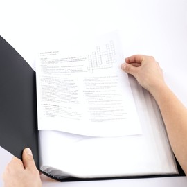 D.RECT Display Book PP A4 80 Pocket Display Folder - Solid Black Presentation Folder