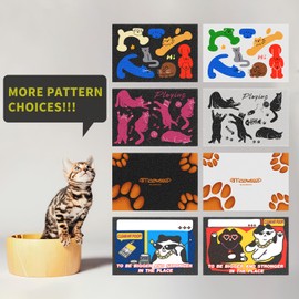 Cute Cat Litter Mat,24x16 Inch - Easy Clean, Anti Slip Trapping Mat for Cat Litter Box & Kitty Litter, Cute Small Rug for Litter Catching, Indoor Cat Accessories,Morning Beach