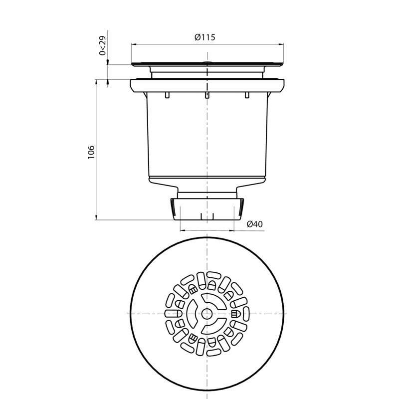 Wirquin 30723747 Tourbillon Shower Drain Diameter 90 Chrome Plated with
