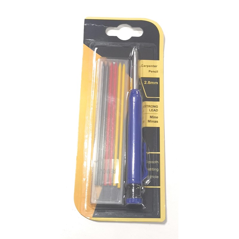 JEYEFFE Carpenter's Pencil with 7 Refills and Integrated Sharpener -