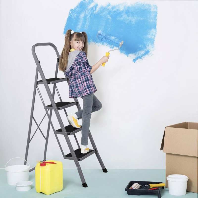 SEGAWE 4 Step Ladder Folding Step Stool with Wide Anti-Slip