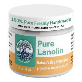 100% Pure Lanolin, Handmade in USA, Unrefined Balm, Dry & Itchy Skin, Cracked Lips, Breastfeeding, Nipple Cream, Baby Care, Moisture-Rich, Nursing Essentials & Petroleum-Free, for Hands, Face & Body