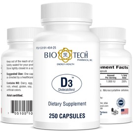 Bio-Tech Pharmacal Vitamin D3 (D3 1k IU, 250 Count)