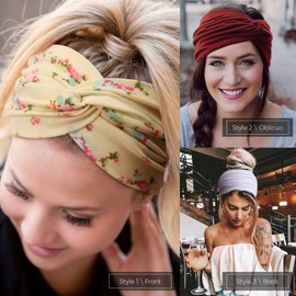 DRESHOW 8 Pack Turban Headbands for Women Wide Vintage Head Wraps Knotted Cute Hair Bands Accessories