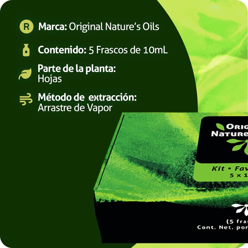 ORIGINAL NATURE'S OILS Kit de 5 aceites Esenciales de Árbol