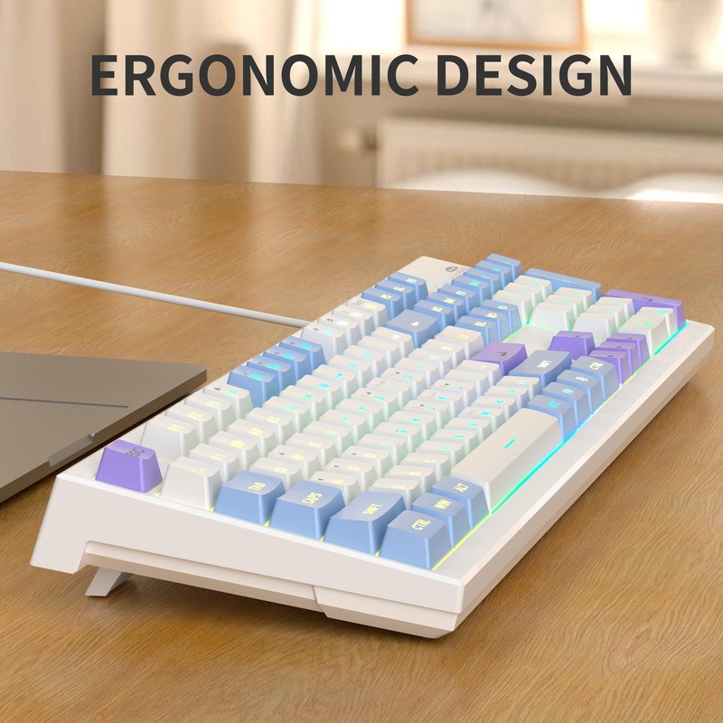 Creamy Keyboards,K2 MageGee Classic Keyboard Wired RGB Backlit 104 Waterproof