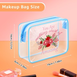Gfhzdmf Inspirational Gifts for Women Clear Makeup Bag Encourage Gifts Transparent Cosmetic Bag Appreciation Gifts for Teacher Friends Coworkers Doctor Nurse Birthday Christmas Gift