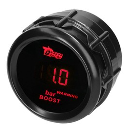 MOCNT Car Boost Gauge 2 Inch 52 mm Turbo Boost Display Bar Turbo Boost Gauge Red Light Digital Display Meter Turbo Boost Gauge Smoke Len Universal with Sensor