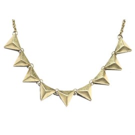 Magic Metal Triangle Pyramid Studs Necklace Arrowheads Geometric ND27 Gold Tone Fashion Jewelry
