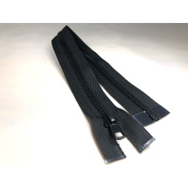 Black Chunky No.5 Plastic Teeth Open & Closed End Heavy Duty Zip (6 inch - 15 cm (Closed End))