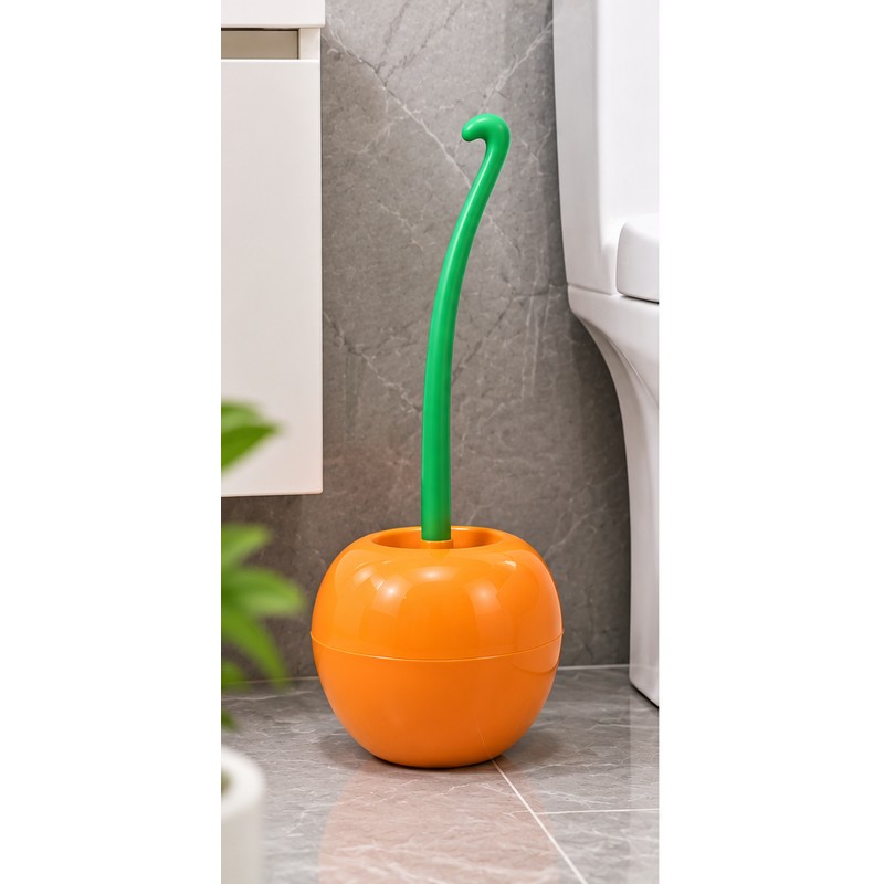 Cherry-Shaped Toilet Brush with Holder for Bathroom Cleaning – Cute