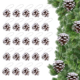 LIHAO 24 x Pine Cones Decorative Artificial Pine Cones for Pendants Natural Cones Ornament Christmas Cones Decoration Christmas Decoration for Crafts and Decorations