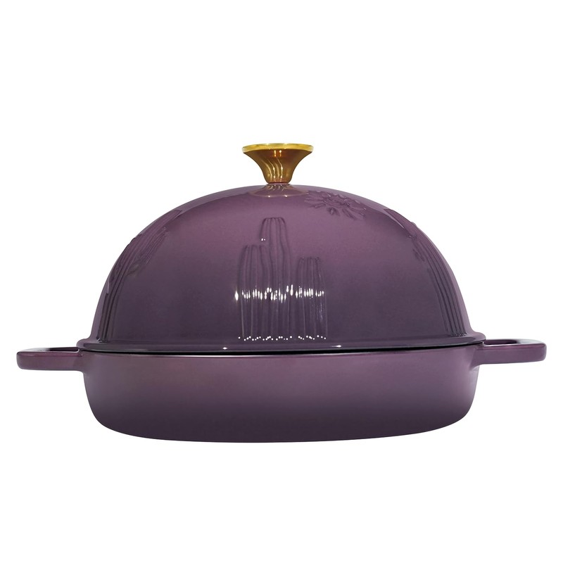 Flavehc Bread Oven Cast Iron Bread Dutch Oven with Cloche