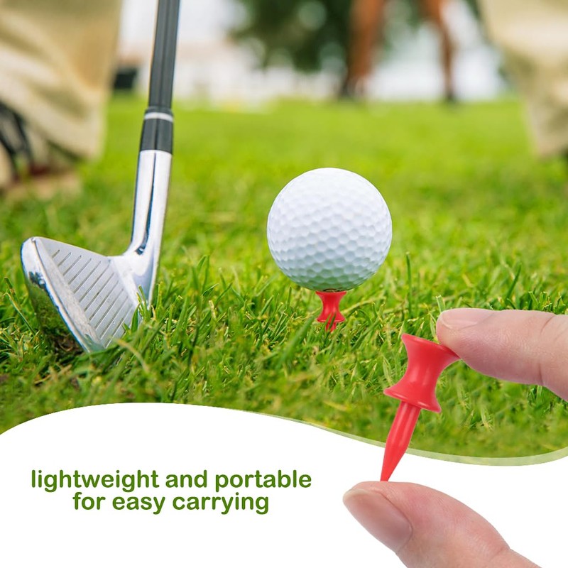 YUFETY 100 Pcs Golf Tees Plastic 32mm Red Castle Golf