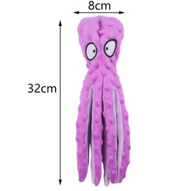 RAYITO Octopus Dog Toys, No Stuffing Squeaky Dog Toys Interactive Octopus Dog Chew Toys with Crinkle Paper for Small Medium Dogs Playing and Training (Purple)