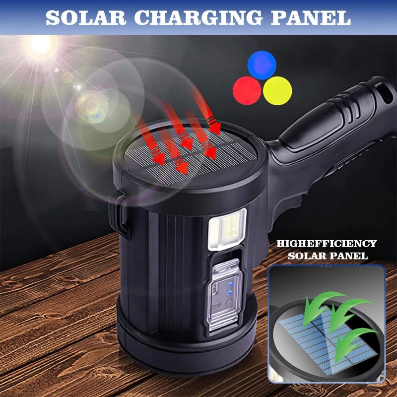 SHUONE57 Rechargeable Spotlight, Super Bright 90000LM Handheld Flashlight Led Spot