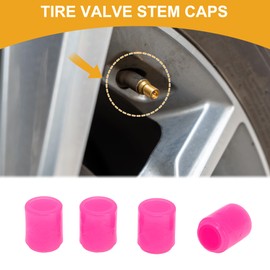 Partuto Ventilkappen mit Fischmuster, fluoreszierend, für Auto, LKW, Motorrad, Fahrrad, Reifen, Staubschutzhüllen, dekoratives Polystyrol, Rosa, 8 x 17 mm, 4 Stück