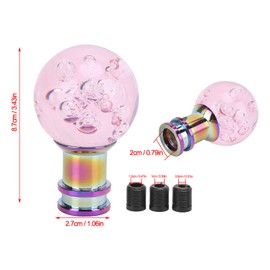 Manual Shift Knob Gear Stick Shifter Pink Crystal Bubble with 3 Threaded Adapters Universal Gear Shift Lever Speed Gear Shift Knob Cute Elegent Car Aceessaries for Woman and Man