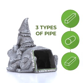 Gutter Downspout Extension - Downspout Splash Block - Downspout Diverter Garden Statue (Gutter in The Form of Funny Gnome on a Frog)