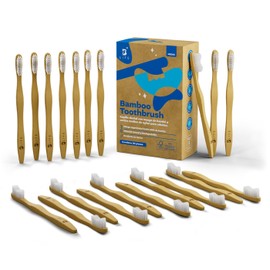 B Life Cepillos De Dientes De Bambú | Kit Con 20 Piezas | Cerdas Medias | Cepillos Para Adultos.