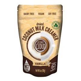 Coconut Cloud: Shelf Stable Vegan Coffee Creamer | Keto Friendly, Unsweetened Coconut Milk Powder | Low Sugar, Dairy Free, Non-GMO, Plant Based, Gluten & Soy Free, USA Made, Vanilla 6 oz