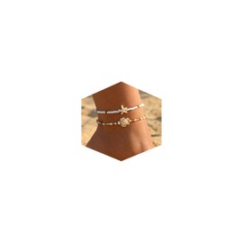 Fesciory Shell Ankle Bracelets for Women, Gold Plated Boho Beach Anklet Set
