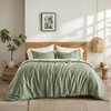 EVERGRACE Cotton Tencel Duvet Cover Set Queen Size, Silky Soft