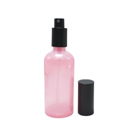 Elandy 1Pcs Pink Empty Refillable Glass Spray Bottles Cosmetic Makeup Water Perfume Fine Mist Sprayer Storage Container Vial Pot(100ml/3.4oz)