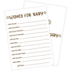 ZEDEV 30 PCS Cute Bear Wishes for Baby Baby Shower Game for Boy Girl, Double-Sided Games Gender Neutral Gender Reveal Party Supplies & Decor-C16