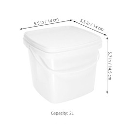 Plastic Bucket with Handle and Lid Reusable Water Bucket Container Portable 2.75 Gal for Home Garden Dorm Mopping Water Ice Milk Storage 5.70 X 5.51 X 5.51 in
