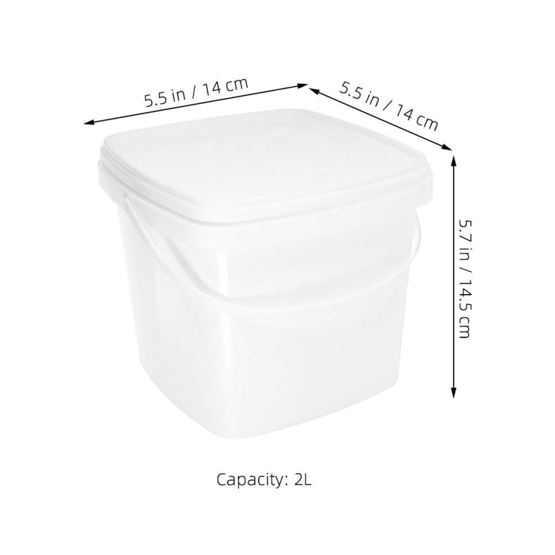 Plastic Bucket with Handle and Lid Reusable Water Bucket Container