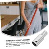 Mikinona 2pcs Threaded Handle Tips for Broom and Mop Metal