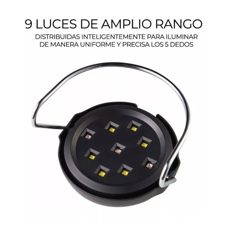 EGTMA Lámpara Secadora De Uñas Con 9 Leds 18 Watts